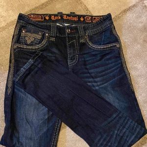 Tapered Slim , Like new Mens Rock Revival Jeans